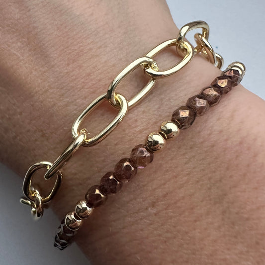 Set Brown & Gold Chained