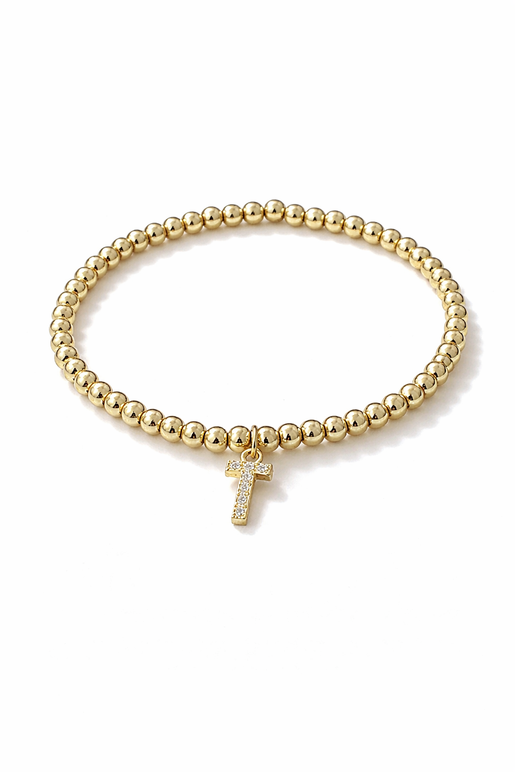 Gold initial bracelet - kies je letter