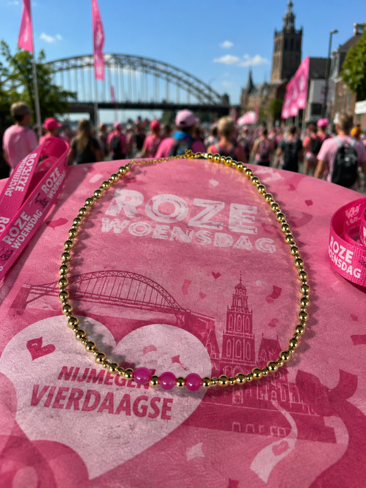 Nimma Collection - Vierdaagse Roze Woensdag - Double Dot Necklace